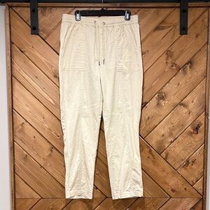 Tahari Cream Drawstring Utility Joggers Medium NWOT
